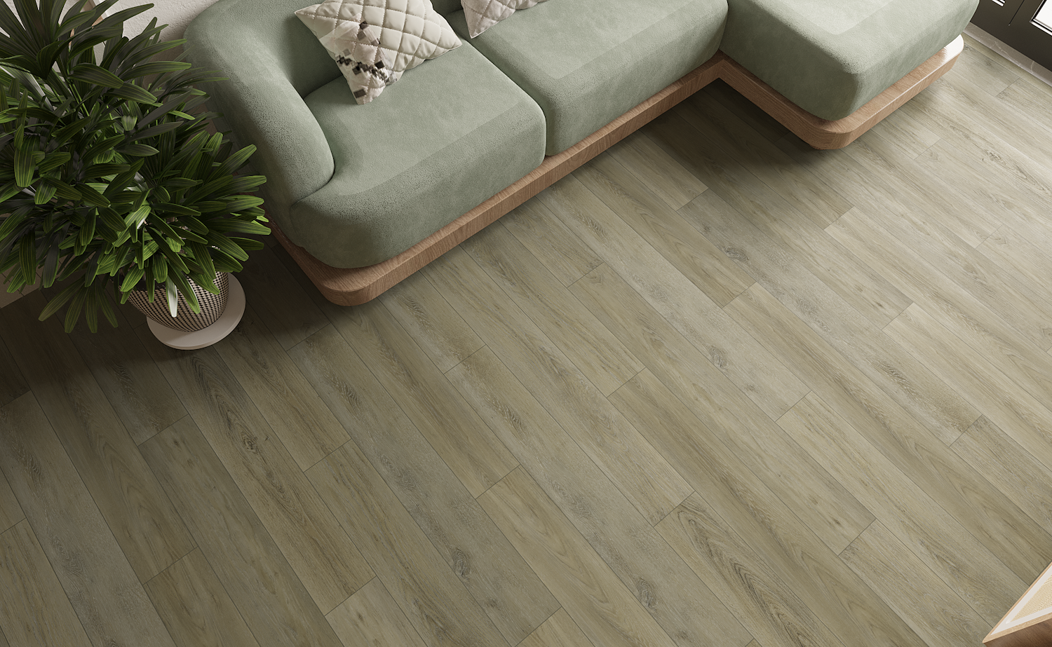 Кварцвиниловая плитка Art East замковая Art Tile Click Ясень Кан 45-07-ATC 1220×180×4 фото в интерьере